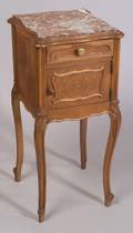 Louis XV Style Beechwood and Marbletop Table de Nuit