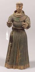 Painted Santos Figure of St Francis of Assisi