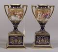 Pair of Miniature Vienna Porcelain Mantel Vases