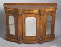 Victorian Boxwood Inlaid Walnut Credenza