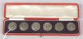 Boxed Set of Six English Silver Plate Heraldic Buttons