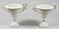 Pair of Victorian White Painted CastIron Garden Urns