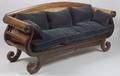 Dutch Colonial Hardwood and Caned Settee