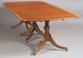George III Mahogany and Satinwood ThreePedestal Dining Table