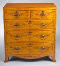 George III Painted Satinwood Bowfronted Chest