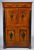 Continental Painted Fruitwood Secretaire a Abattant