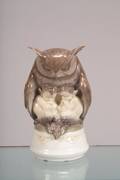Royal Copenhagen Porcelain Owl and Two Fauns