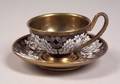 Russian Silver Gilt and Enamel Cup and Saucer