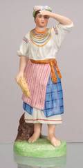 Gardner Biscuit Figure of a Peasant Girl