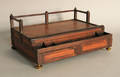 George III mahogany rosewood desk box with a railing