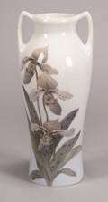 Royal Copenhagen Porcelain Twohandled Vase with Orchids