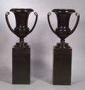 Pair of Classicalstyle Ebonized Wood Hall Vases