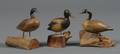 Three Carved and Painted Miniature Duck and Goose Figures