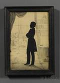 Auguste Edouart FrenchAmerican 17891861 Silhouette Portrait of a Gentleman Standing in a Library
