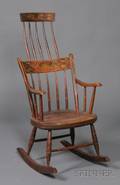 Fancypainted Windsor Combback Armed Rocking Chair