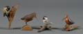 Four Carved and Painted Miniature Bird Figures