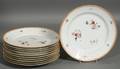 Eleven Chinese Export Porcelain Dinner Plates