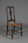 Queen Anne Carved Blackpainted Side Chair