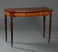Federal Carved Mahogany and Satinwood Inlaid Card Table