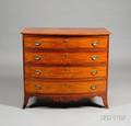 Federal Cherry Inlaid Bowfront Chest of Four Drawers