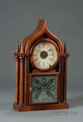 Brewster  Ingraham Rosewood Veneered Ogee Gothic Shelf Clock