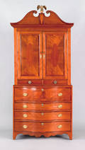 New Jersey Federal cherry two part linen press ca 1805