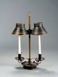 Painted Tin Double Candle Holder Student Lamp