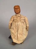 Carved pine doll 19th c