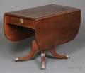Classical Mahogany and Mahogany Veneer Dropleaf Table with Two Drawers