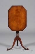 Federal Mahogany Carved and Inlaid Tilttop Candlestand