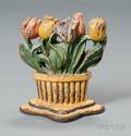 Polychrome Painted Cast Iron Tulip Doorstop