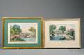 Currier  Ives publishers American 18571907 Lot of Two Works The Old Ford Bridge