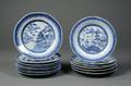 Fourteen Canton Porcelain Luncheon Plates