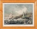 Currier  Ives publisher American 18571907 American Coast Scene Desert Rock Lighthouse Maine