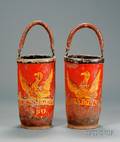 Pair of Painted Fire Buckets JWSARGENT 1850