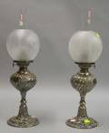 Pair of Silver Plated Fluid Lamps