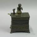 Cast Iron Organ Bank Boy and Girl