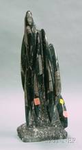 Fossilized Black Stone Sculpture
