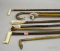 Eight Assorted Wood Walking Sticks and Canes