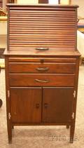 Wooden Rolltop Ophthalmologists Cabinet