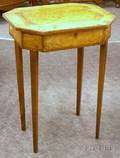 Regency Octagonal Inlaid Veneer OneDrawer Sewing Stand