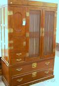 Asian Burlwood Twopart Wardrobe Cabinet