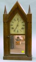 Mahogany Veneer Sharp Gothic or Steeple Clock by Chauncey Boardman