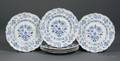 Set of Six Meissen Blue Onion Pattern Porcelain Dinner Plates