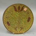 Sgraffito Decorated Redware Plate
