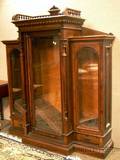 Victorian Renaissance Revival Carved Walnut ThreeDoor Book Cabinet