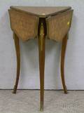 Louis XV Style Triangular Ormolumounted Parquetry and Beechwood Dropleaf Handkerchief Table