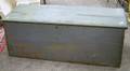 Pale Bluepainted Pine Dovetailconstructed Sea Chest with Canted Front Panel