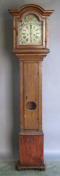 Dutch pine tall case clock