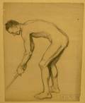 Edmund Quincy American 19031997 Academic Study of a Man with Golf Stick